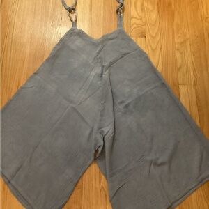 Oversized wide leg Cornflower Blue Cotton Jumpsuit